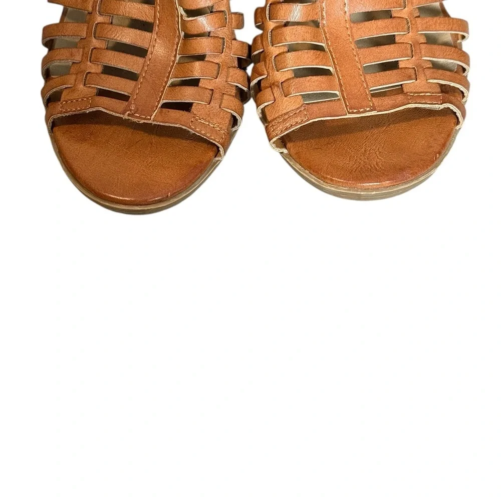 A.N.A. Brown Caged Heeled Sandals Size 7